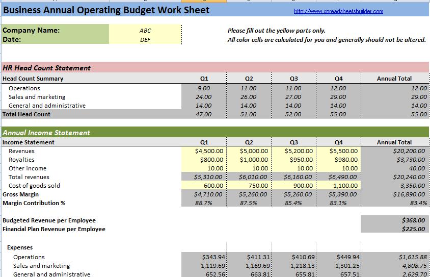 Spreadsheet Templates